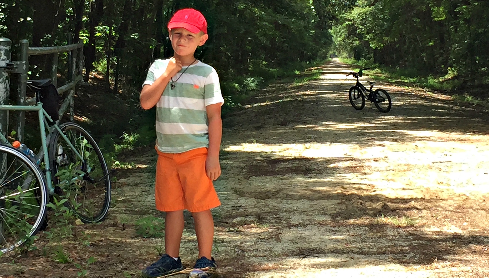 Boy on West Ashley Greenway Trail in Charleston SC 